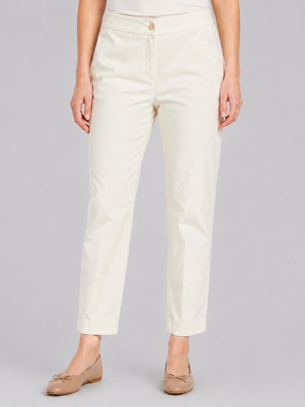Vintage Elliott Lauren Ivory Ankle Pants Size 4 Straight Leg Minimalist